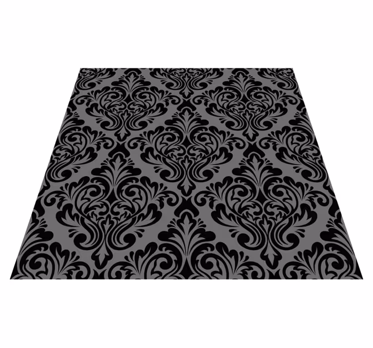 Tapis vinyle vintage damassé noir - TenStickers