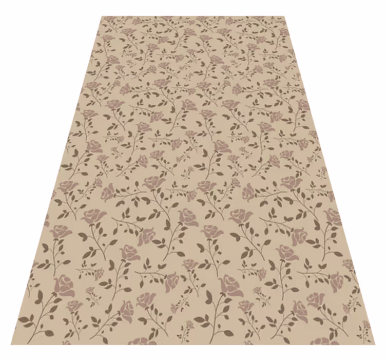 Tapis vinyle vintage motif rose vintage marron - TenStickers