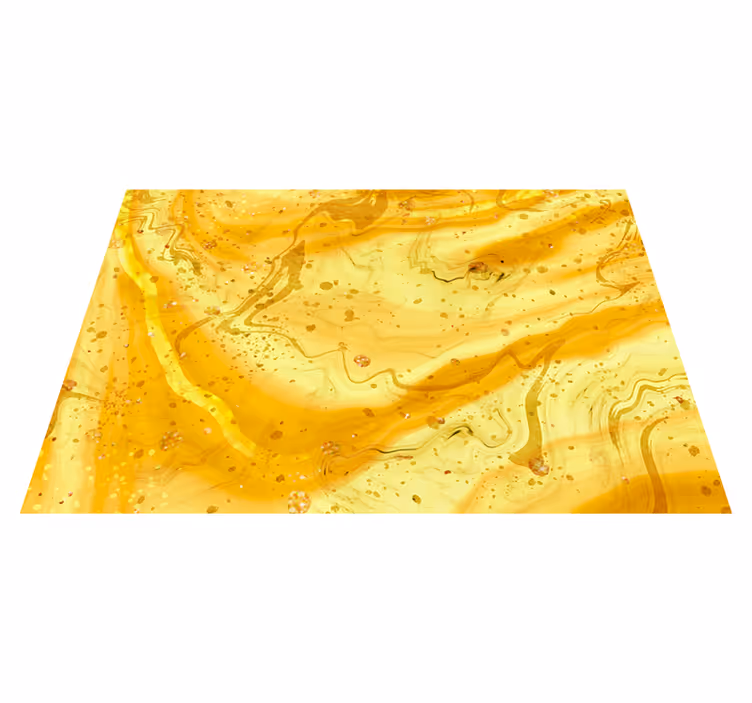 Tapis vinyle texture billes liquides jaunes éclats dorés - TenStickers