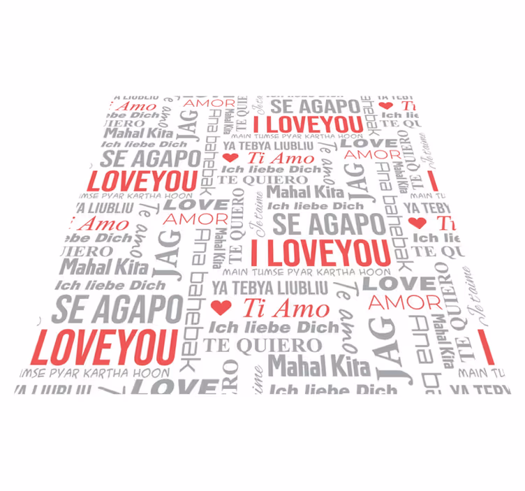 Tapis vinyle citation "je t'aime" en plusieurs langues - TenStickers