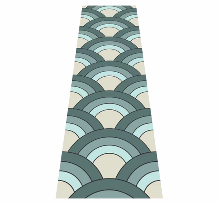 Tapis vinyle vintage motif écailles bleu dégradé - TenStickers