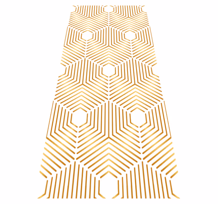 Tapis vinyle vintage style décor art carrés dorés - TenStickers