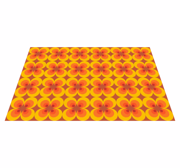 Tapis vinyle vintage cercles rétro années 70 - TenStickers