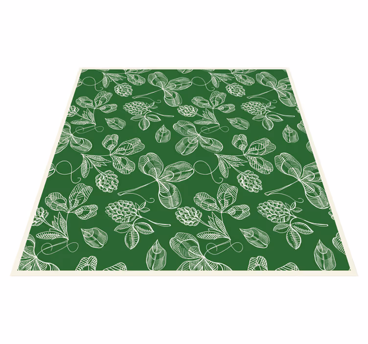 Tapis vinyle vintage motif branche de magnolia vert - TenStickers