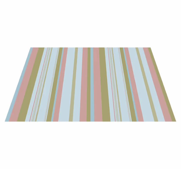 Tapis vinyle vintage rayures bleues et vertes années 80 - TenStickers