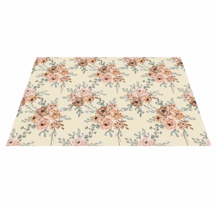 Tapis vinyle vintage peinture à l'huile roses romantiques - TenStickers