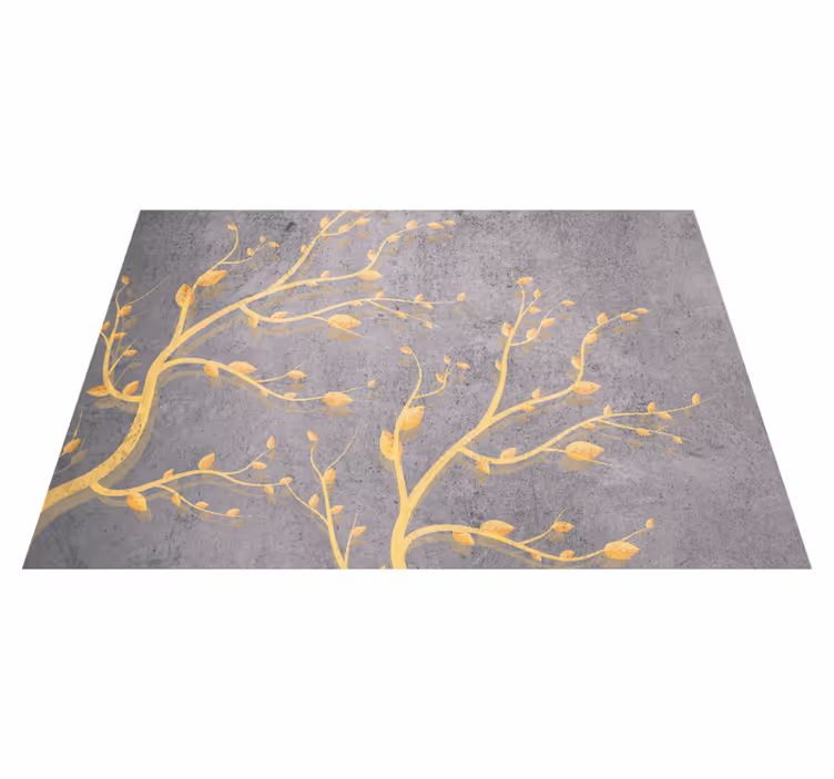 Tapis vinyle vintage arbre doré style vintage - TenStickers