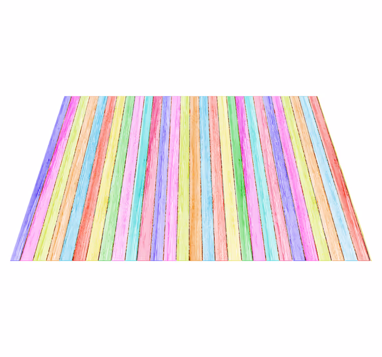 Tapis vinyle texture lattes de bois colorées - TenStickers