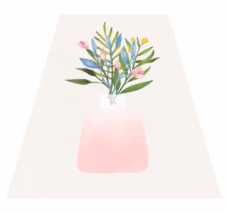 Tapis vinyle plantes fleurs en pot - TenStickers