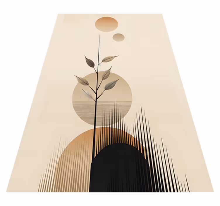 Tapis vinyle plantes abstrait boho - TenStickers