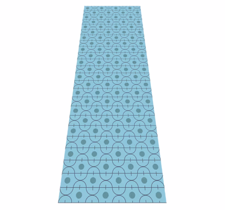 Tapis vinyle texture motif japonais géométrique bleu - TenStickers