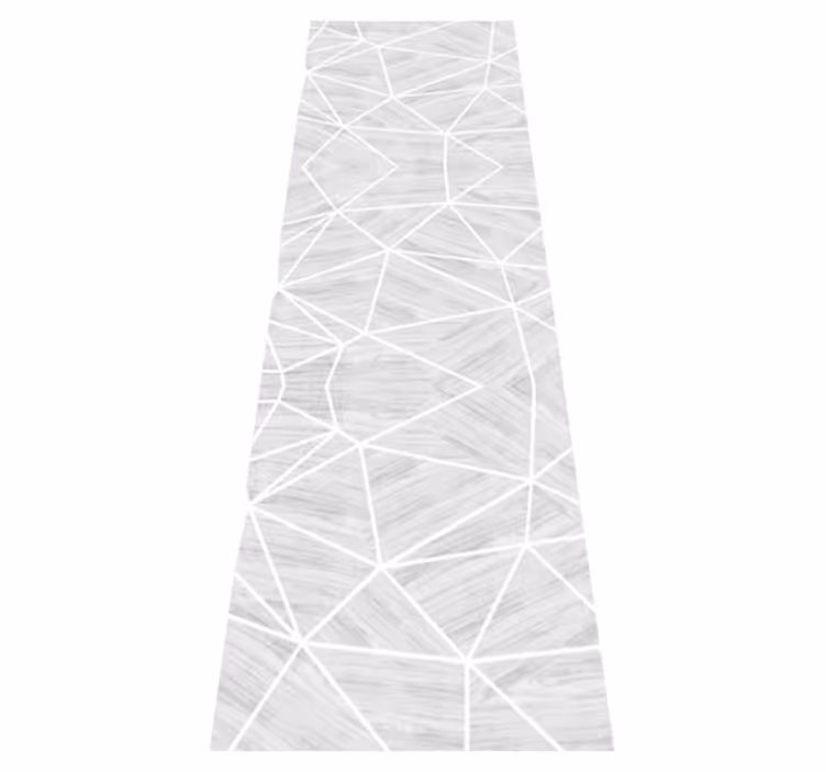 Tapis vinyle texture motif bois géométrique blanc argent - TenStickers
