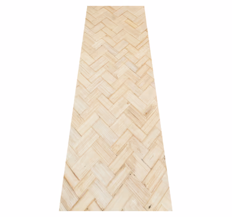 Tapis vinyle texture parquet chevron blanc bois - TenStickers