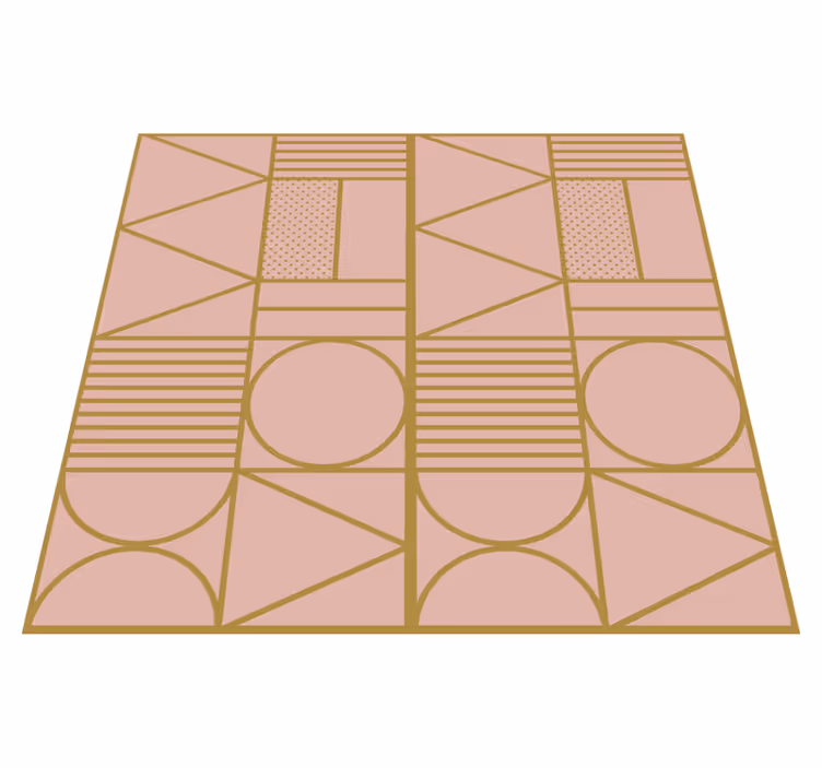 Tapis vinyle texture blocs or et rose - TenStickers
