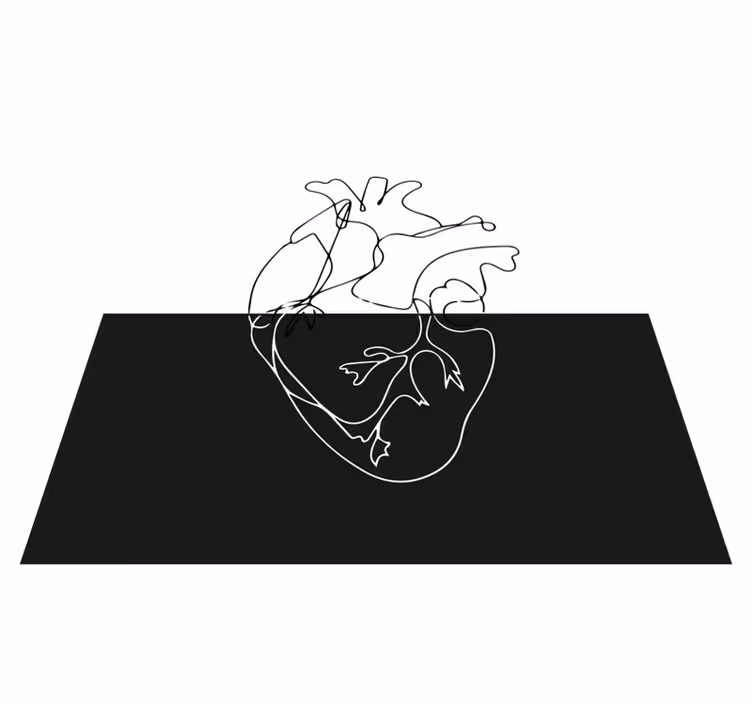 Tapis vinyle géométrique cœur géométrique en ligne - TenStickers