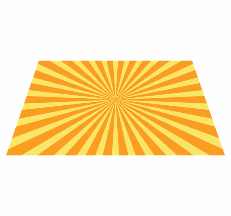 Tapis vinyle géométrique coucher de soleil abstrait orange - TenStickers
