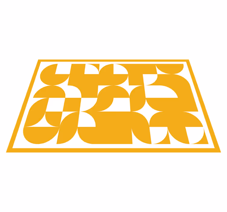 Tapis vinyle géométrique motif art cercle jaune - TenStickers