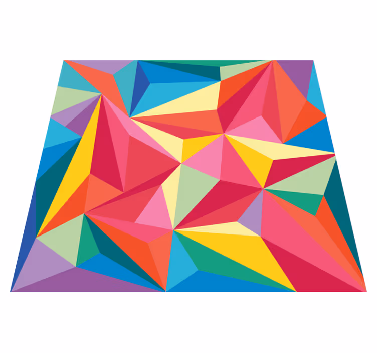 Tapis vinyle géométrique image multicolore - TenStickers