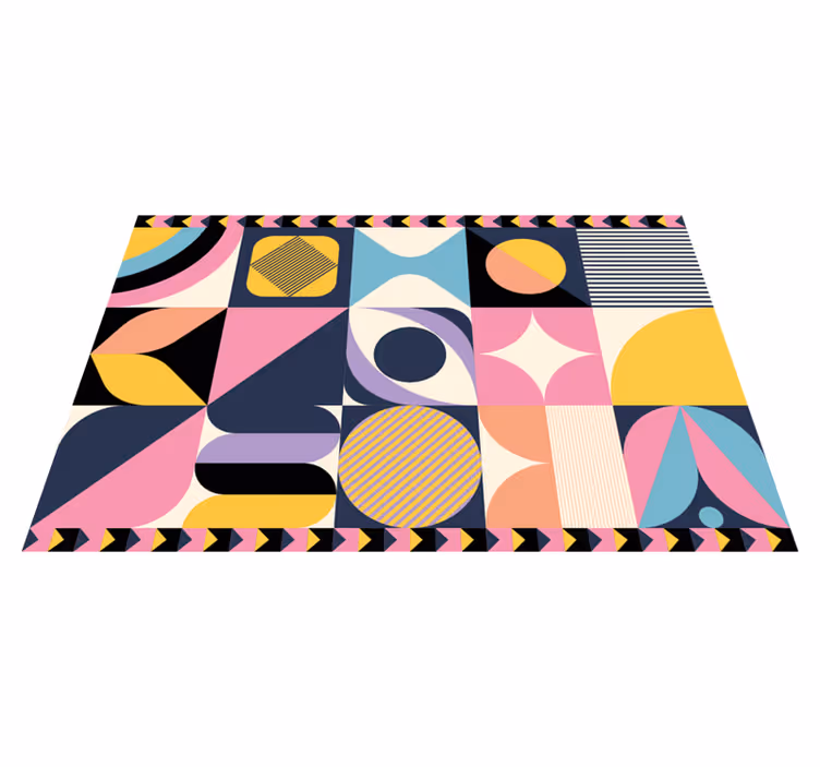Tapis vinyle géométrique art géométrique multi figures - TenStickers
