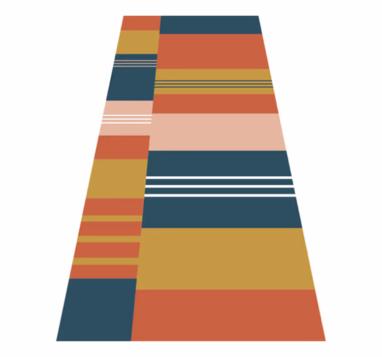 Tapis vinyle géométrique lignes blocs abstraites - TenStickers