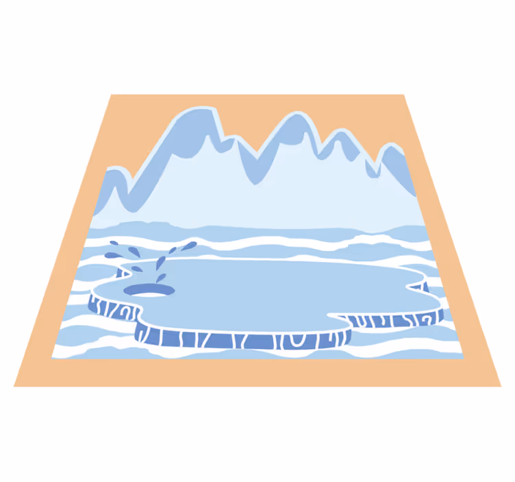 Tapis vinyle pour enfants montagnes glacées bleues - TenStickers