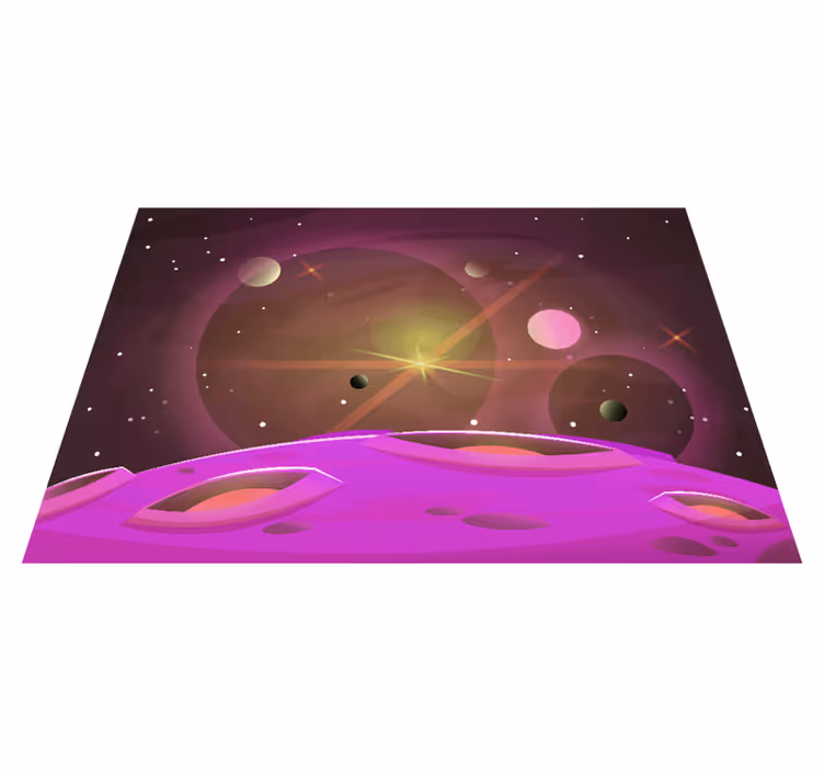 Tapis vinyle pour enfants vues futuristes sur l'espace - TenStickers