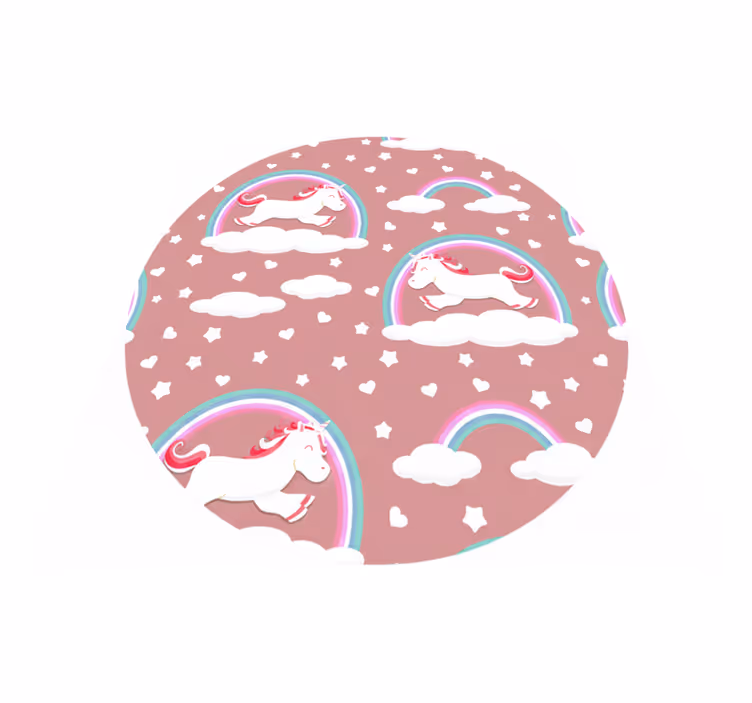 Tapis vinyle pour enfants motif licornes et arcs-en-ciel - TenStickers