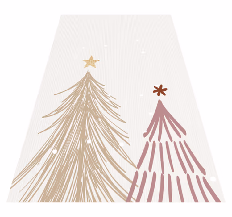 Tapis vinyle noël arbre de noël minimaliste - TenStickers