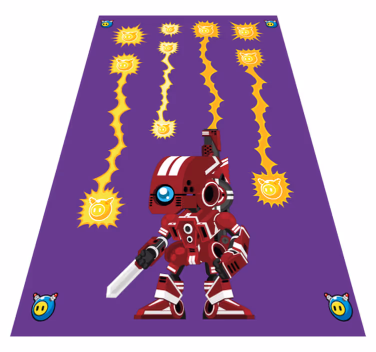 Tapis vinyle jeux robot qui tire vers le haut - TenStickers
