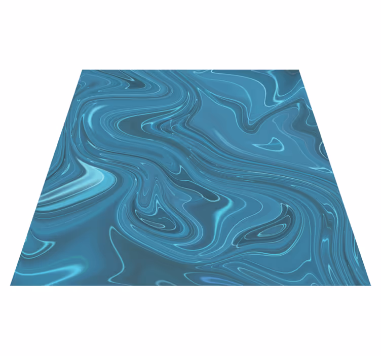 Tapis vinyle entrée ciment gris et turquoise abstrait - TenStickers