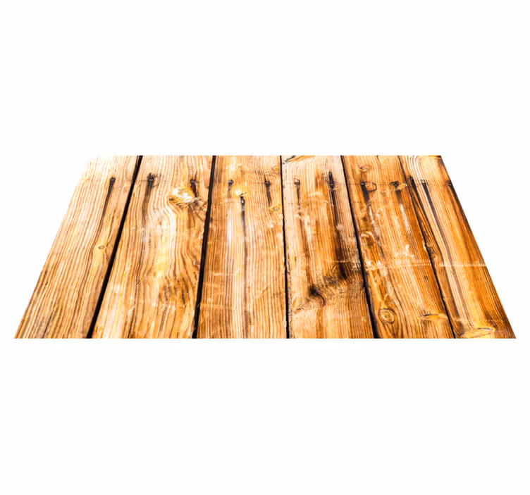 Tapis vinyle entrée en planches de bois brut marron - TenStickers