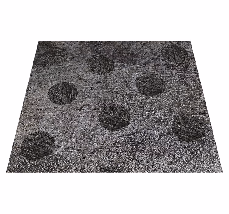 Tapis vinyle gris motifs circulaires abstraits - TenStickers