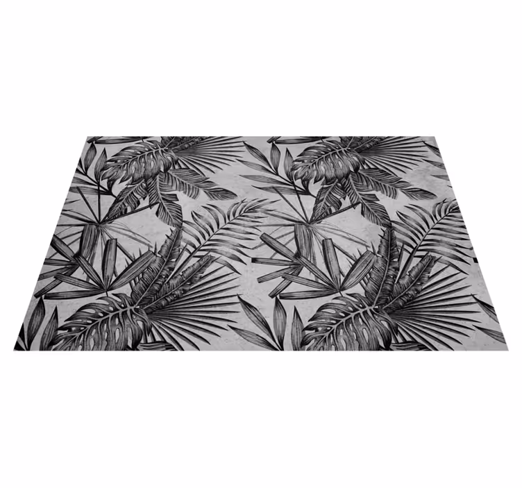 Tapis vinyle gris plantes en béton - TenStickers