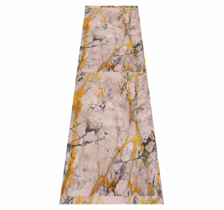 Tapis vinyle couloir marbre doré chaud - TenStickers