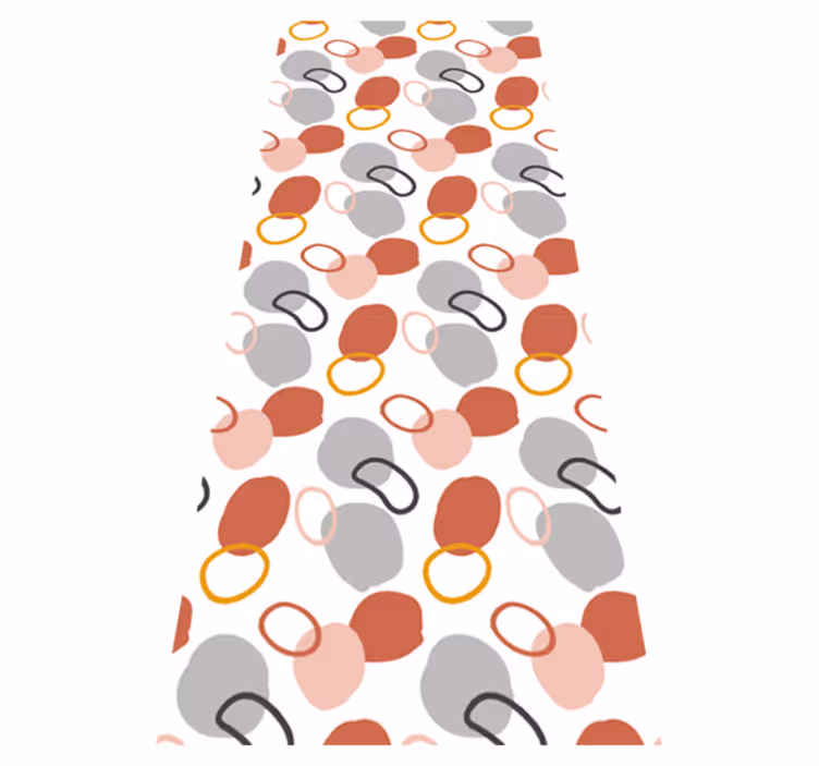 Tapis vinyle couloir dots géométriques colorés abstraits - TenStickers