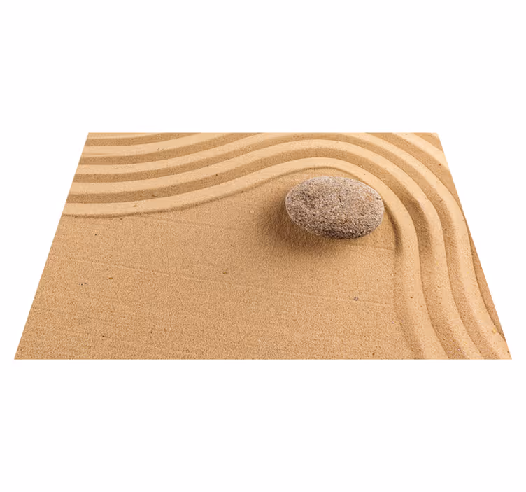 Tapis vinyle beige sphère zen texturée - TenStickers