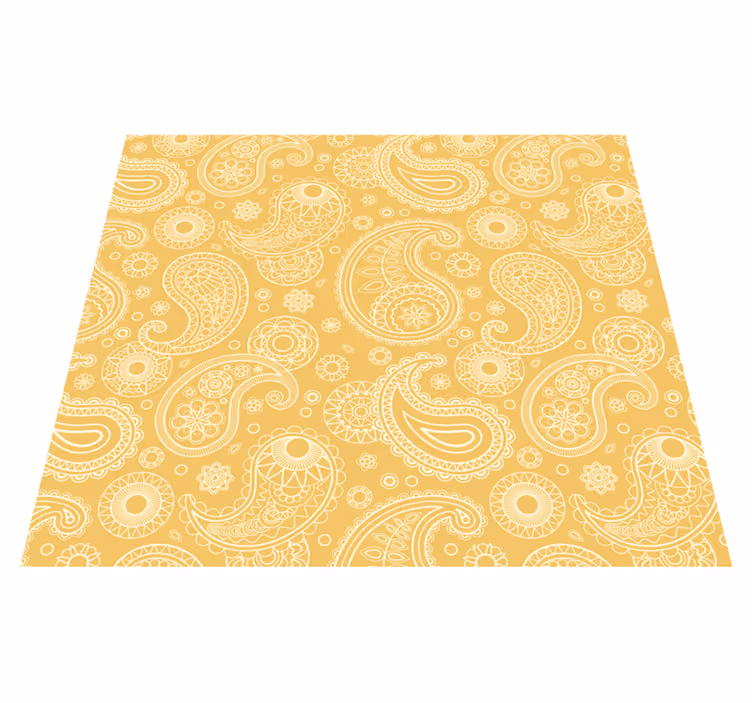 Tapis vinyle jaune motif paisley arabe - TenStickers