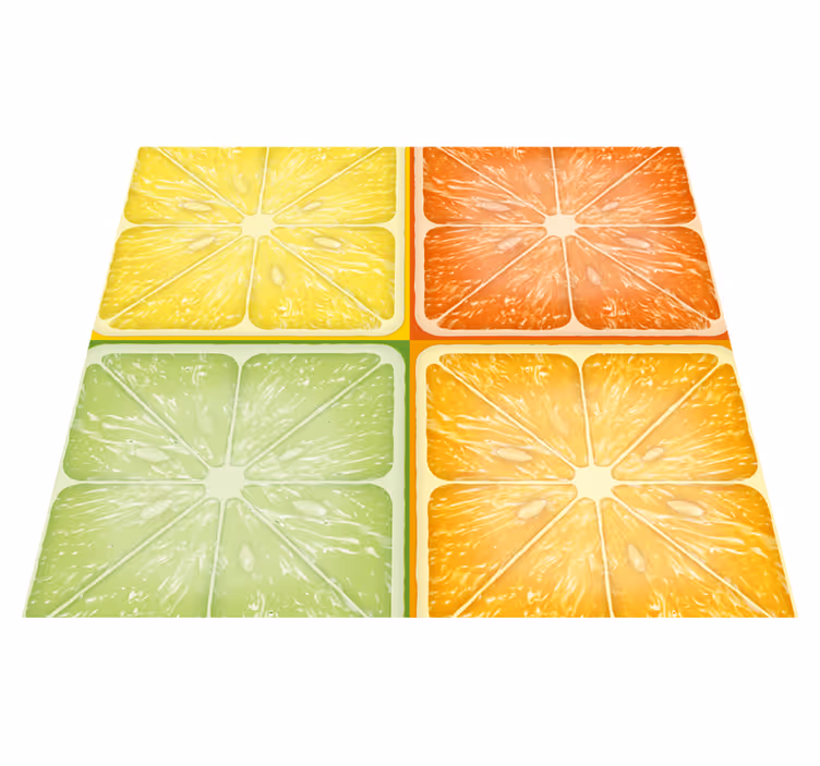 Tapis vinyle jaune texture agrumes colorée - TenStickers