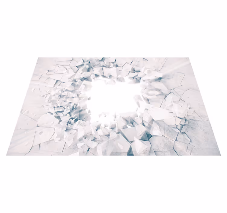Tapis vinyle blanc formes géométriques éclatantes - TenStickers