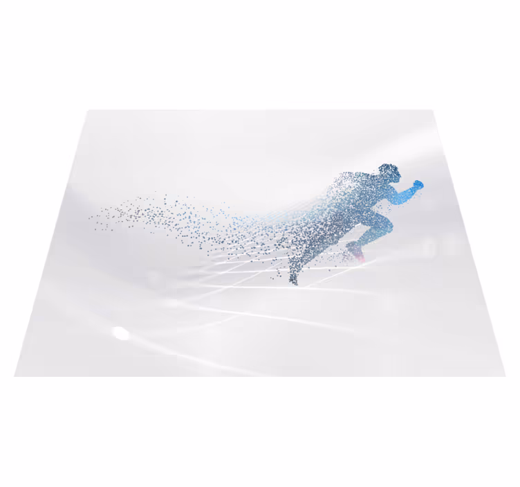 Tapis vinyle blanc motif abstrait en mouvement - TenStickers