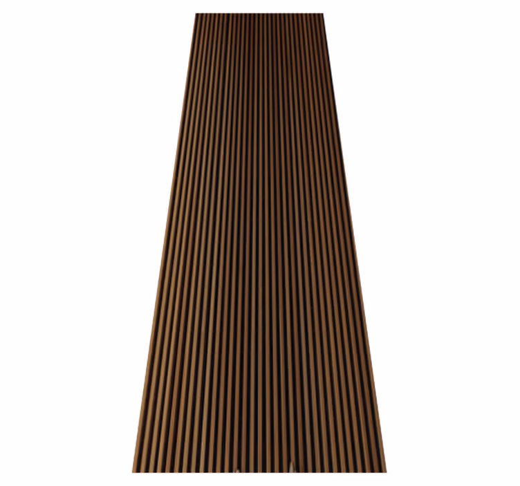 Tapis vinyle marron design vertical en teck - TenStickers