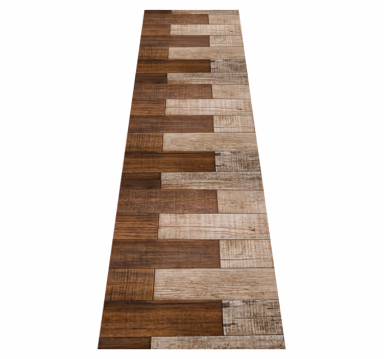 Tapis vinyle marron effet bois intégré - TenStickers