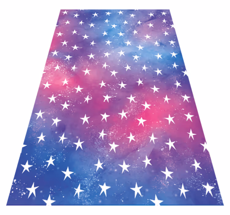 Tapis vinyle violet texture cosmos violette avec étoiles - TenStickers