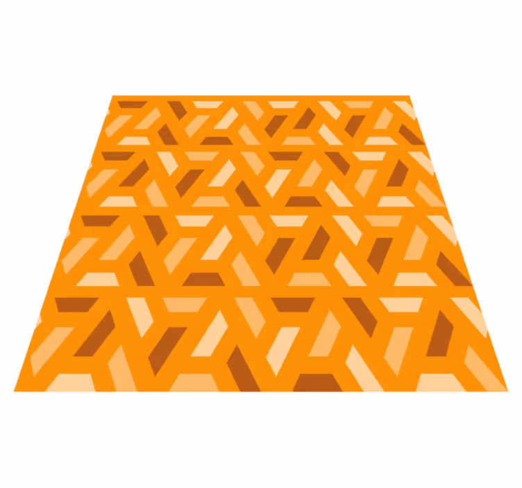 Tapis vinyle orange tons géométriques orangés - TenStickers