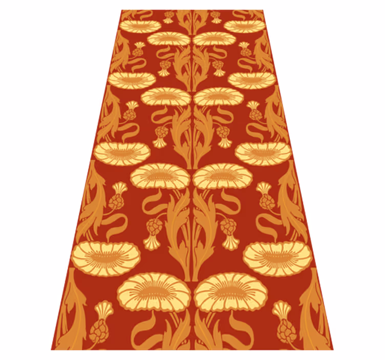 Tapis vinyle orange motif ornement moderne - TenStickers