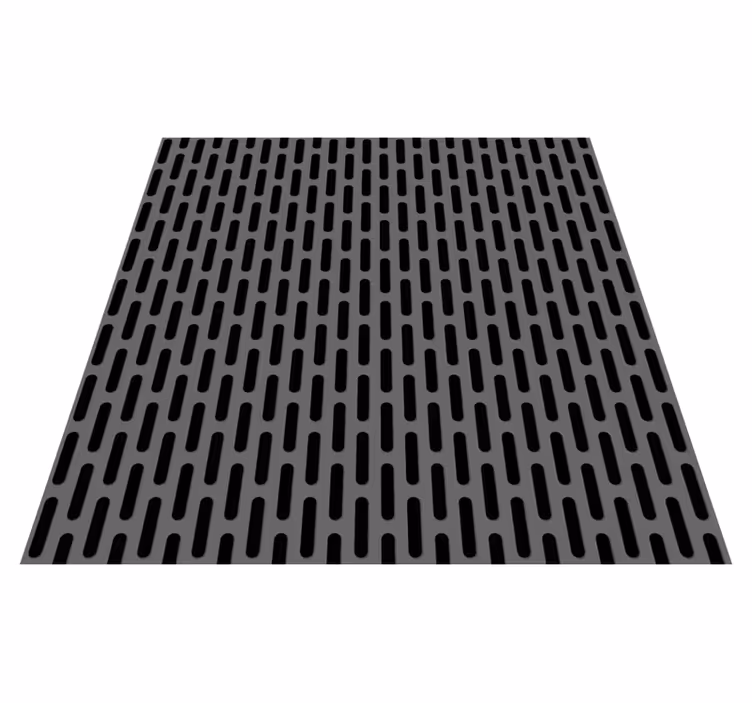Tapis vinyle noir grille en métal noir - TenStickers