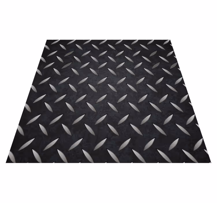 Tapis vinyle noir motif acier - TenStickers