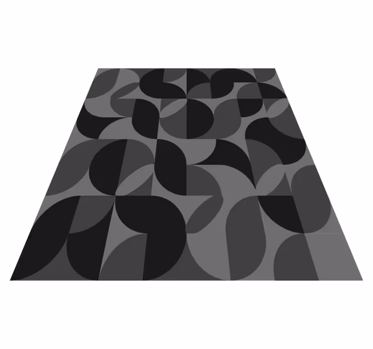 Tapis vinyle noir motifs rétro noirs - TenStickers