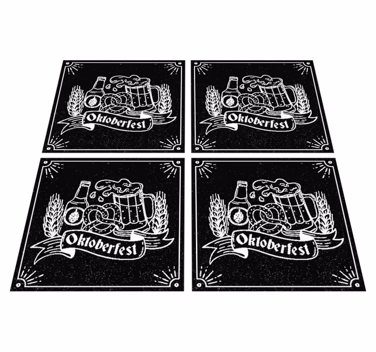Tapis vinyle noir bière froide avec prénom - TenStickers