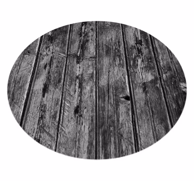 Tapis vinyle noir motif bois gris - TenStickers